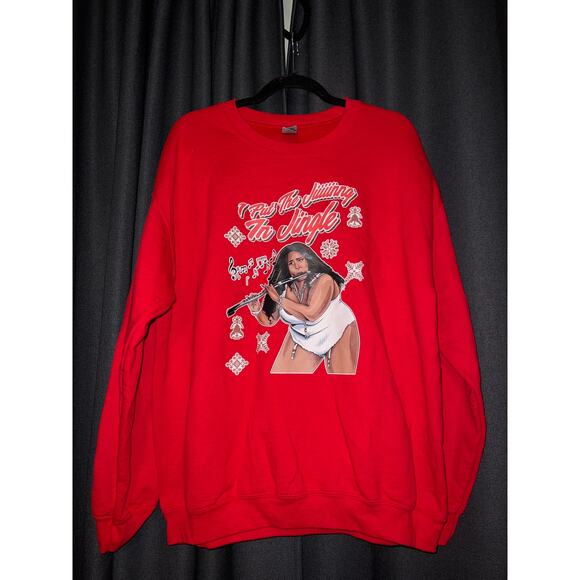 Ugly Christmas Sweater Xmas Sweatshirt Crewneck Size Large Lizzo - Picture 1 of 3